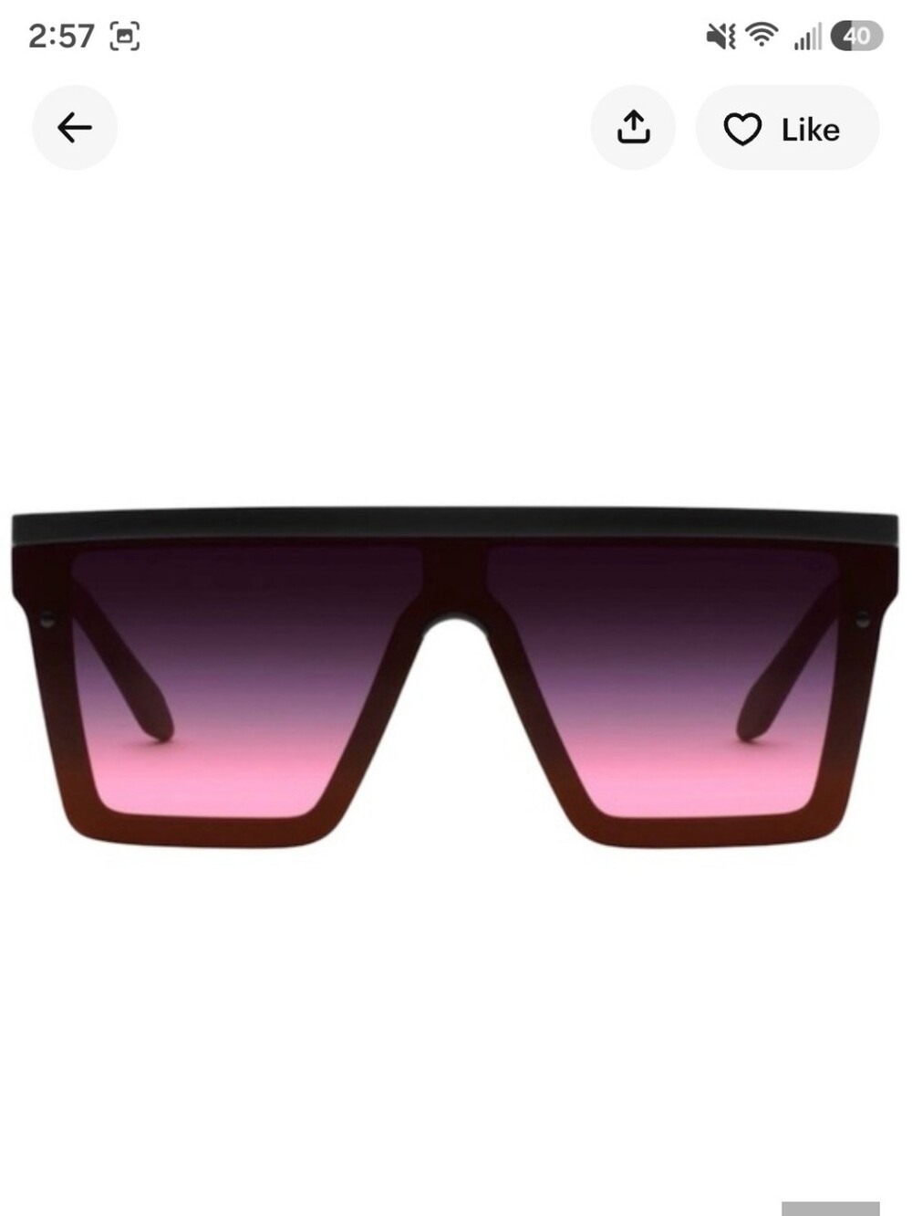 QUAY Hindsight Sunglasses Matte Black Frame Black Pink Fade Lens Shield NEW